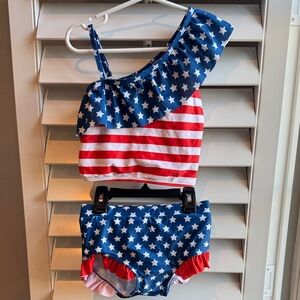 Patriotic Star and Stripe Bikini Set 5Y